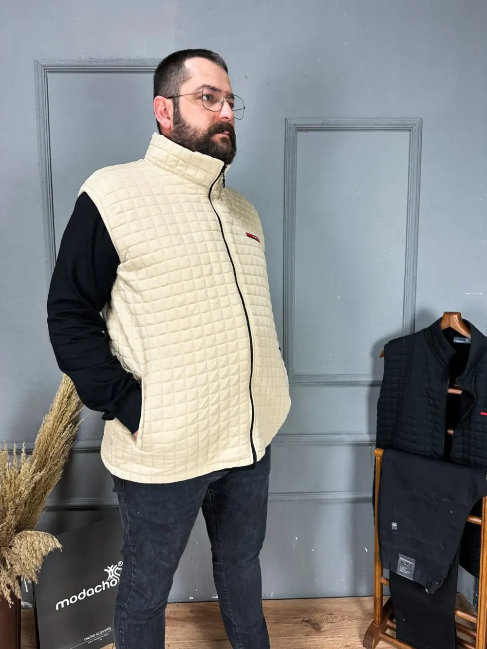 Büyük Beden Erkek İçi Polar Pamuk Yelek