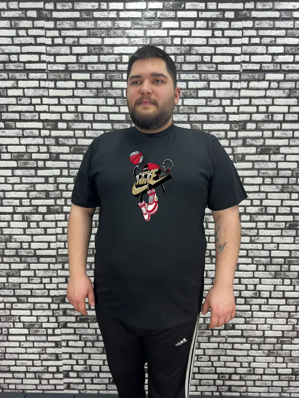 Erkek Büyük Beden Yeni Model Tişört Beyaz ve Siyah
