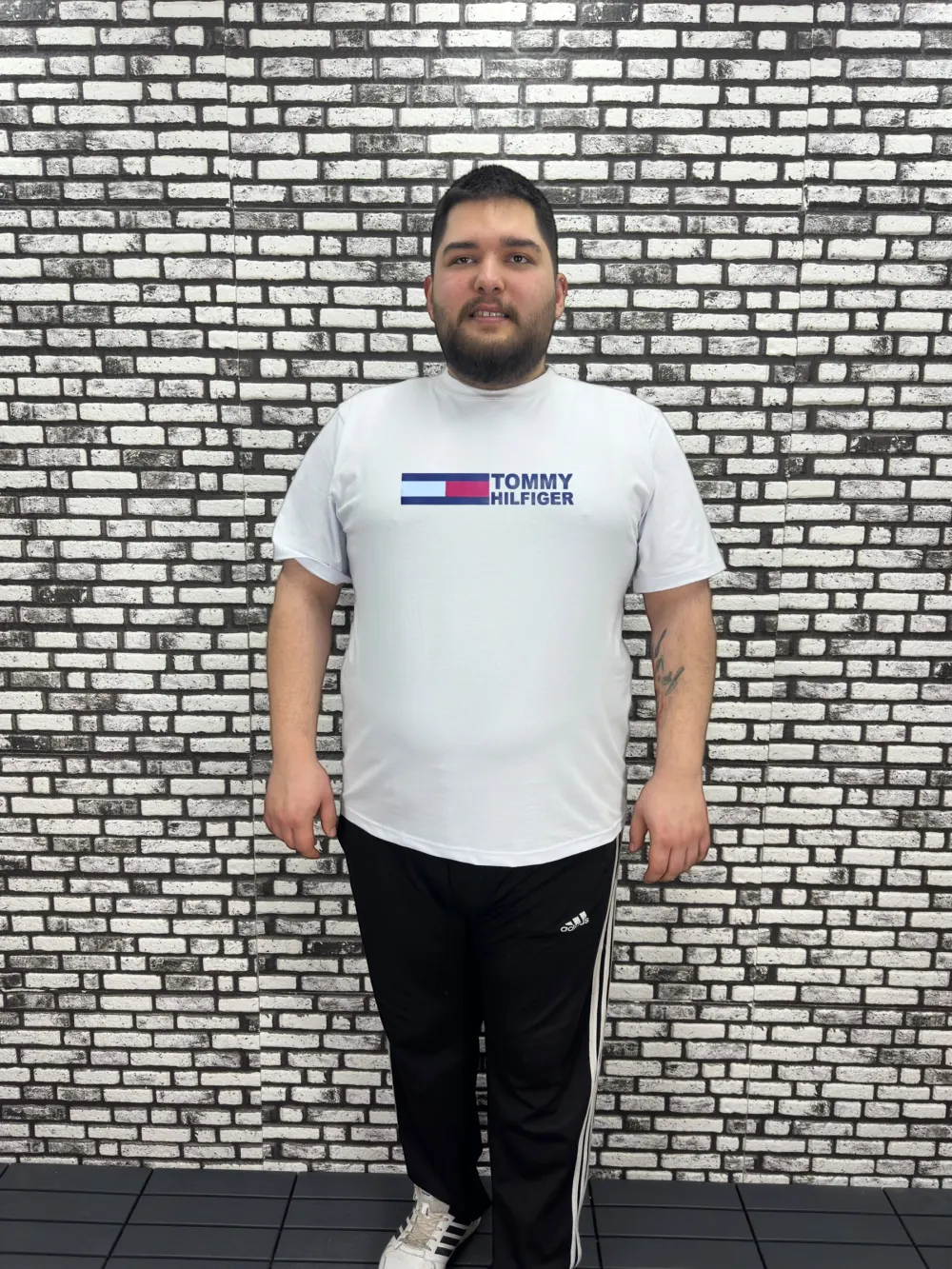Erkek Büyük Beden Yeni Model Tişört Beyaz ve Siyah