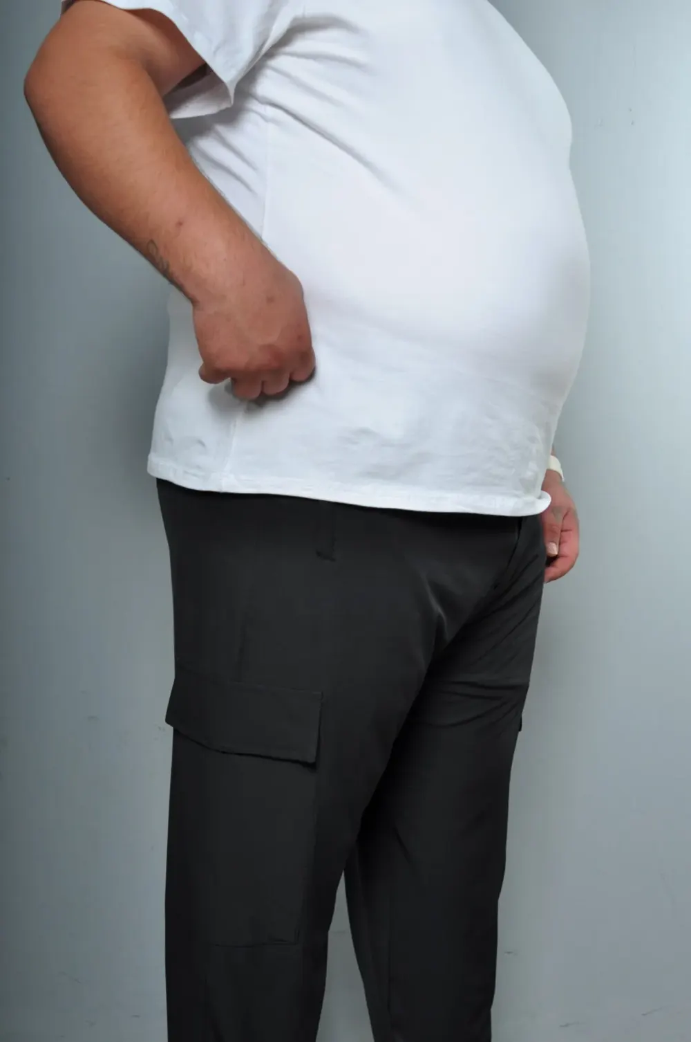 Erkek Büyük Beden Spor Lıkra Yan Kargo Cepli Baskı Eşofman Düz veya Lastikli Paça