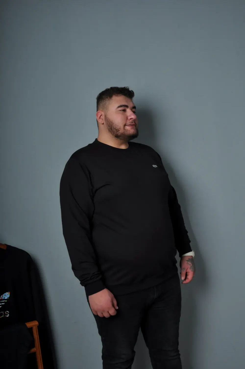 Büyük Beden Erkek Sweat Siyah Beyaz Kırmızı Renk