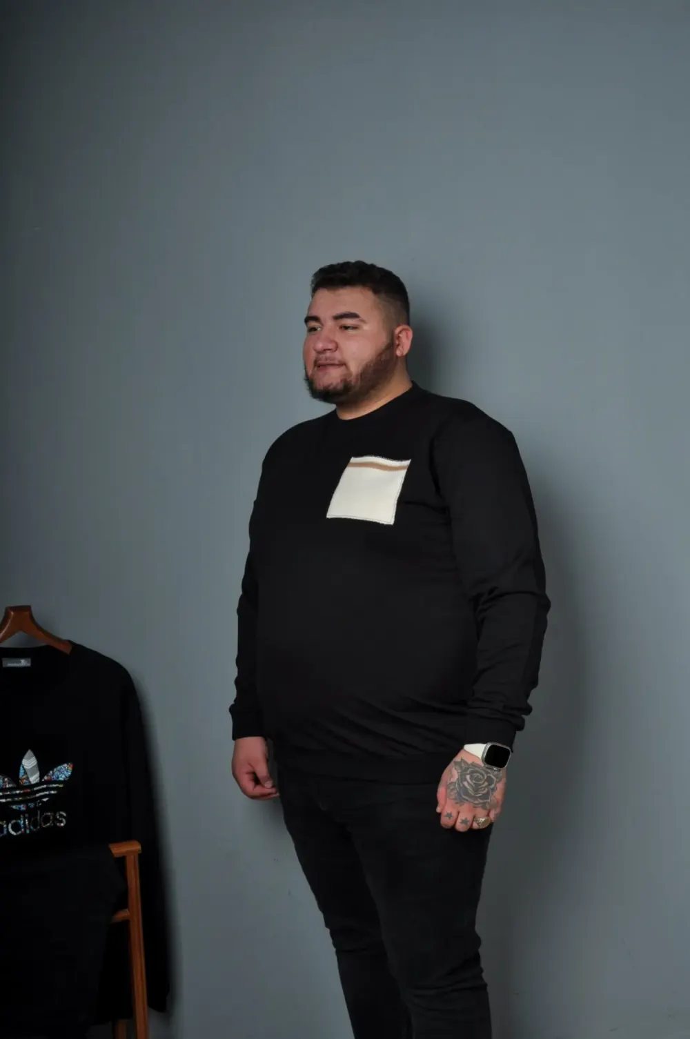 Büyük Beden Erkek Sweat Dikiş Model Siyah Beyaz Kırmızı Renk