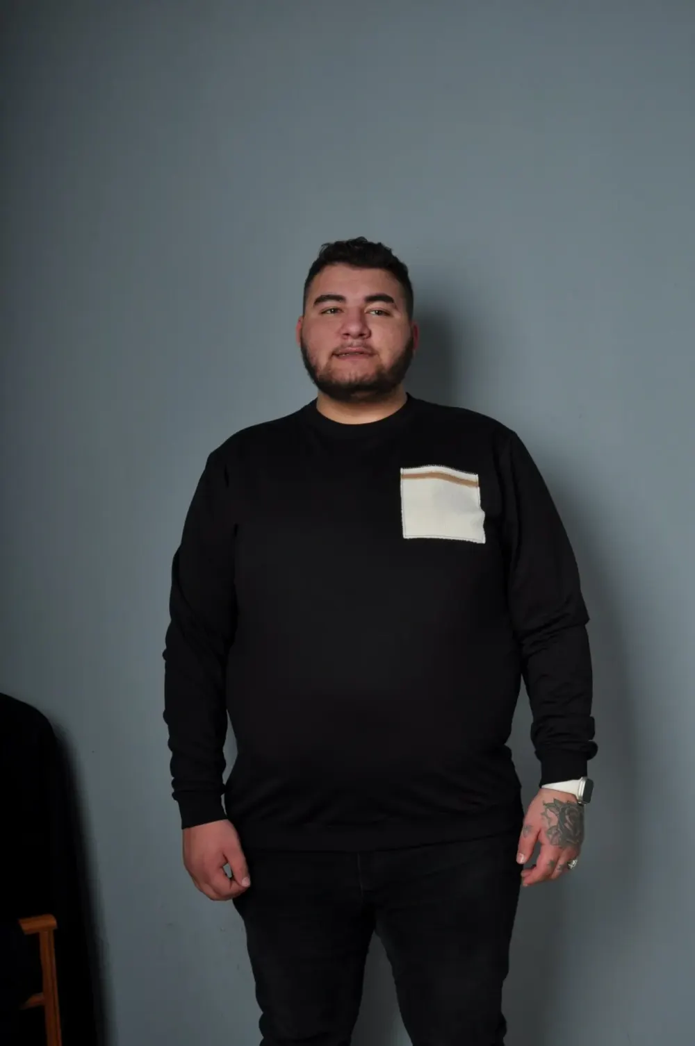 Büyük Beden Erkek Sweat Dikiş Model Siyah Beyaz Kırmızı Renk