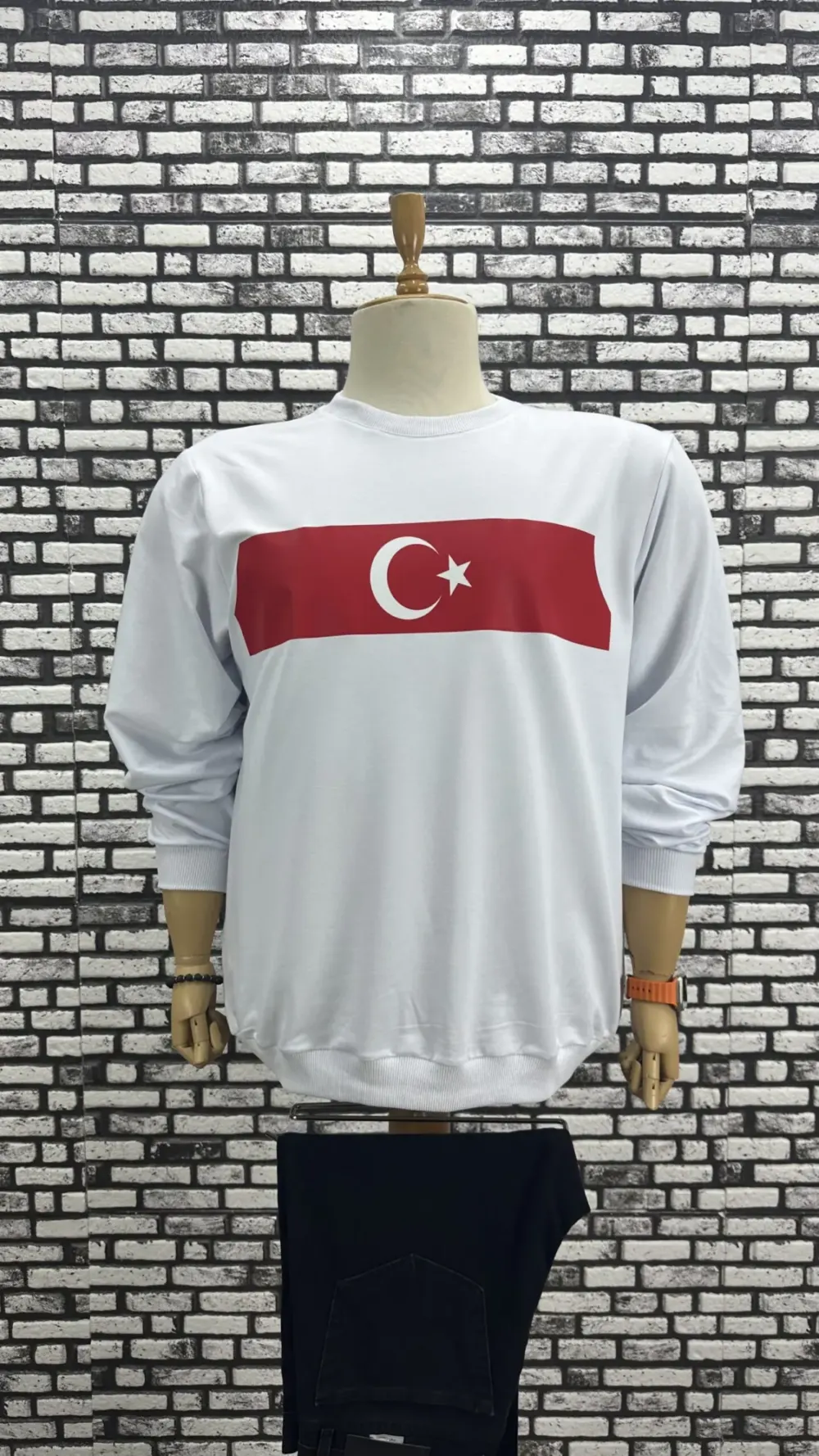 Büyük Beden Erkek Sweat Dijital Baskı Siyah Lacivert Beyaz Kırmızı Renk
