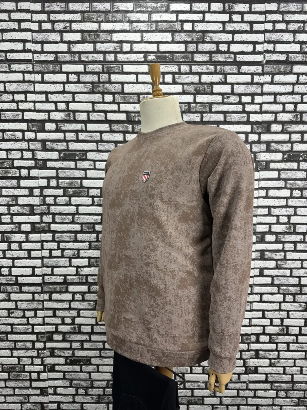 Büyük Beden Erkek Özel Desenli Model Yeni Sezon 3 İplik Şardonsuz Sweat 2 Renk
