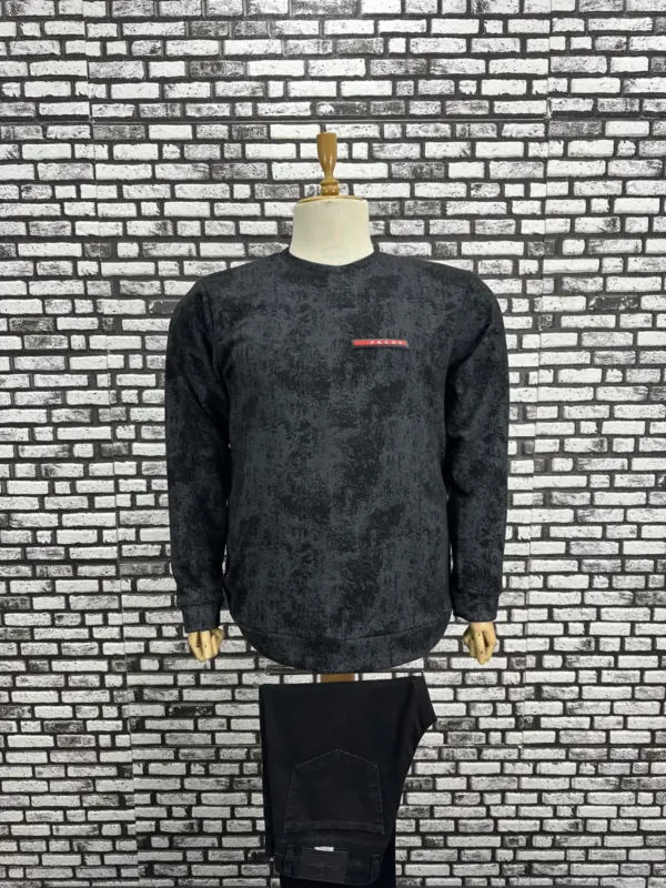 Büyük Beden Erkek Özel Desenli Model Yeni Sezon 3 İplik Şardonsuz Sweat 2 Renk