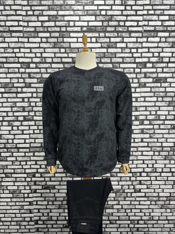 Büyük Beden Erkek Özel Desenli Model Yeni Sezon 3 İplik Şardonsuz Sweat 2 Renk