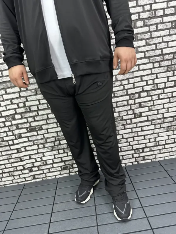 Dalgıç Kumaş Yeni Model Büyük Beden Kauçuk Dikiş Eşofman Altı Lastikli Düz Paça Koyu Amblem