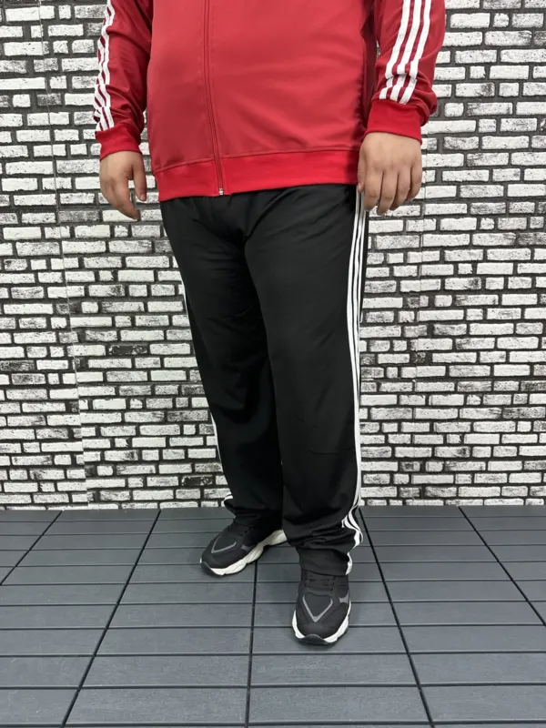 Dalgıç Kumaş Yeni Model Büyük Beden Şeritli Eşofman Altı Lastikli Düz Paça