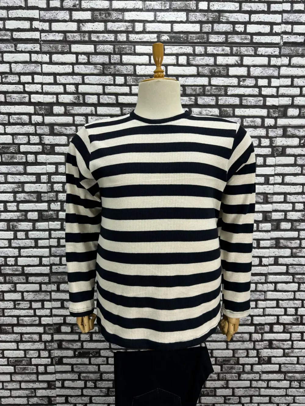 Büyük Beden Erkek Yeni Model Örme Çizgili Model Sweat Modacho