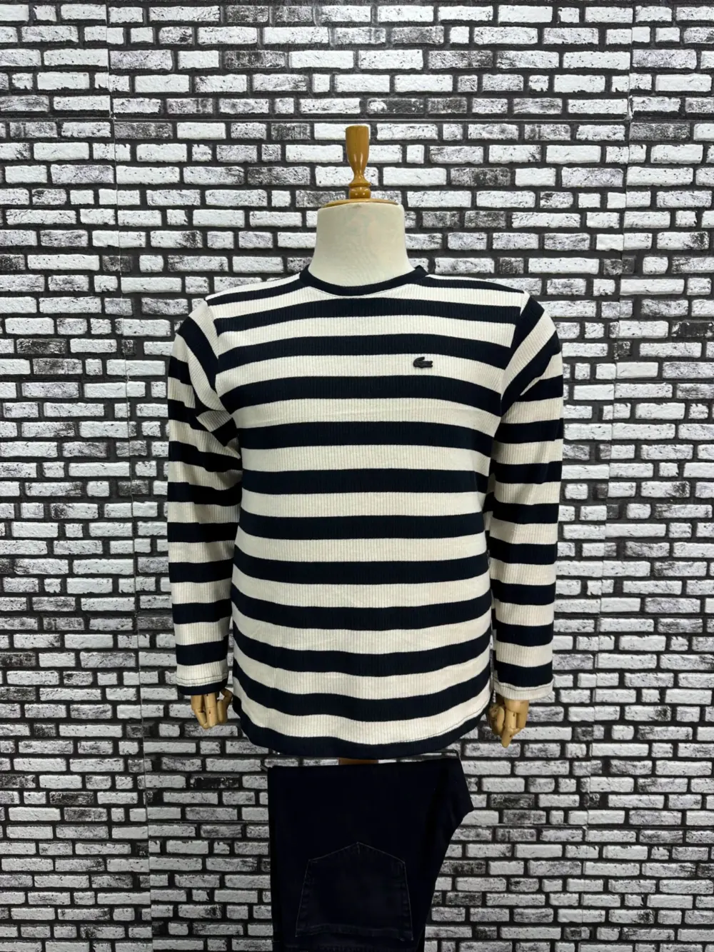Büyük Beden Erkek Yeni Model Örme Çizgili Model Sweat