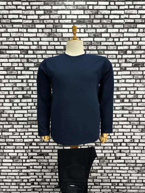 Büyük Beden Erkek Yeni Model Double Face Kumaş Çizgili Model Sweat Modacho Lacivert Siyah Renk