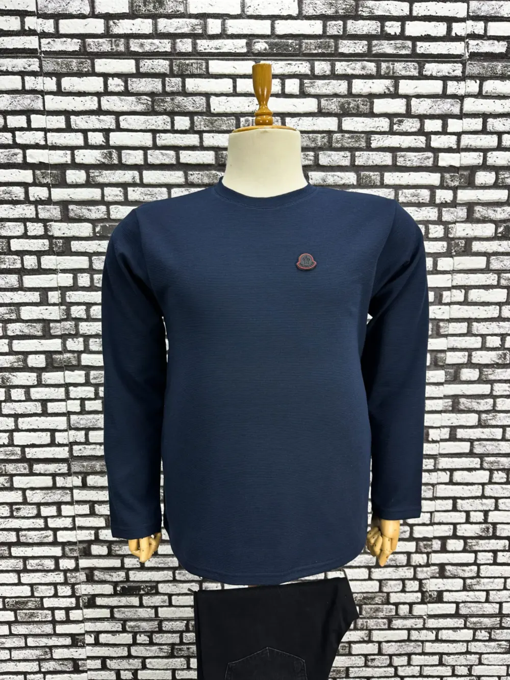 Büyük Beden Erkek Yeni Model Double Face Kumaş Çizgili Model Sweat Lacivert Siyah Renk