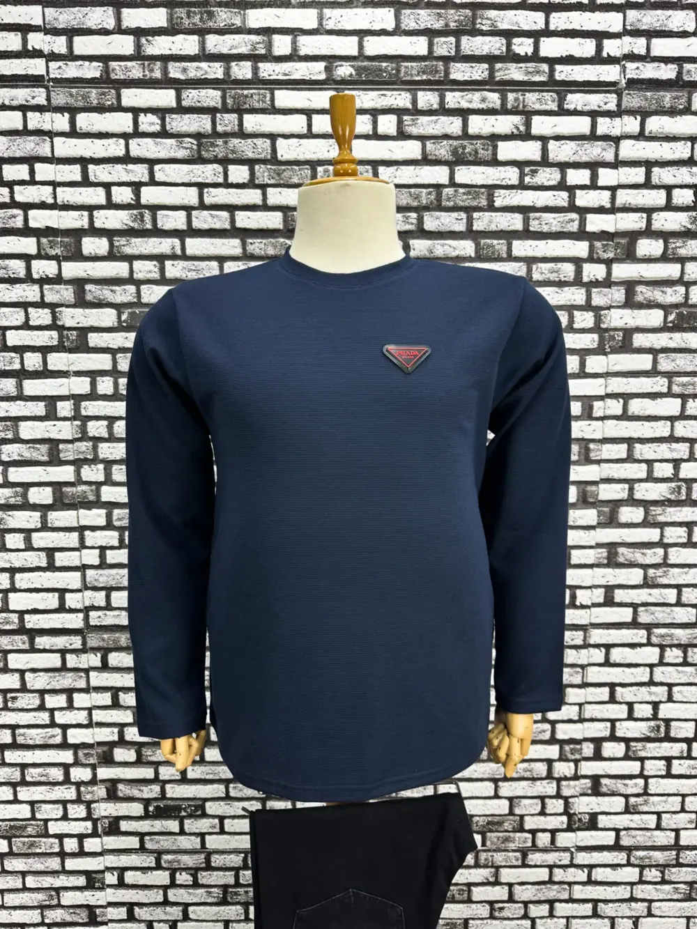 Büyük Beden Erkek Yeni Model Double Face Kumaş Çizgili Model Sweat Lacivert Siyah Renk