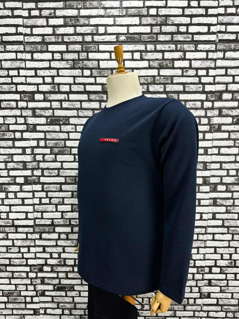 Büyük Beden Erkek Yeni Model Double Face Kumaş Çizgili Model Sweat Lacivert Siyah Renk