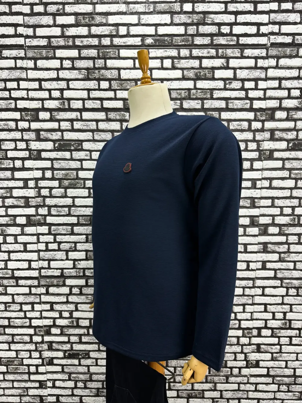Büyük Beden Erkek Yeni Model Double Face Kumaş Çizgili Model Sweat Lacivert Siyah Renk