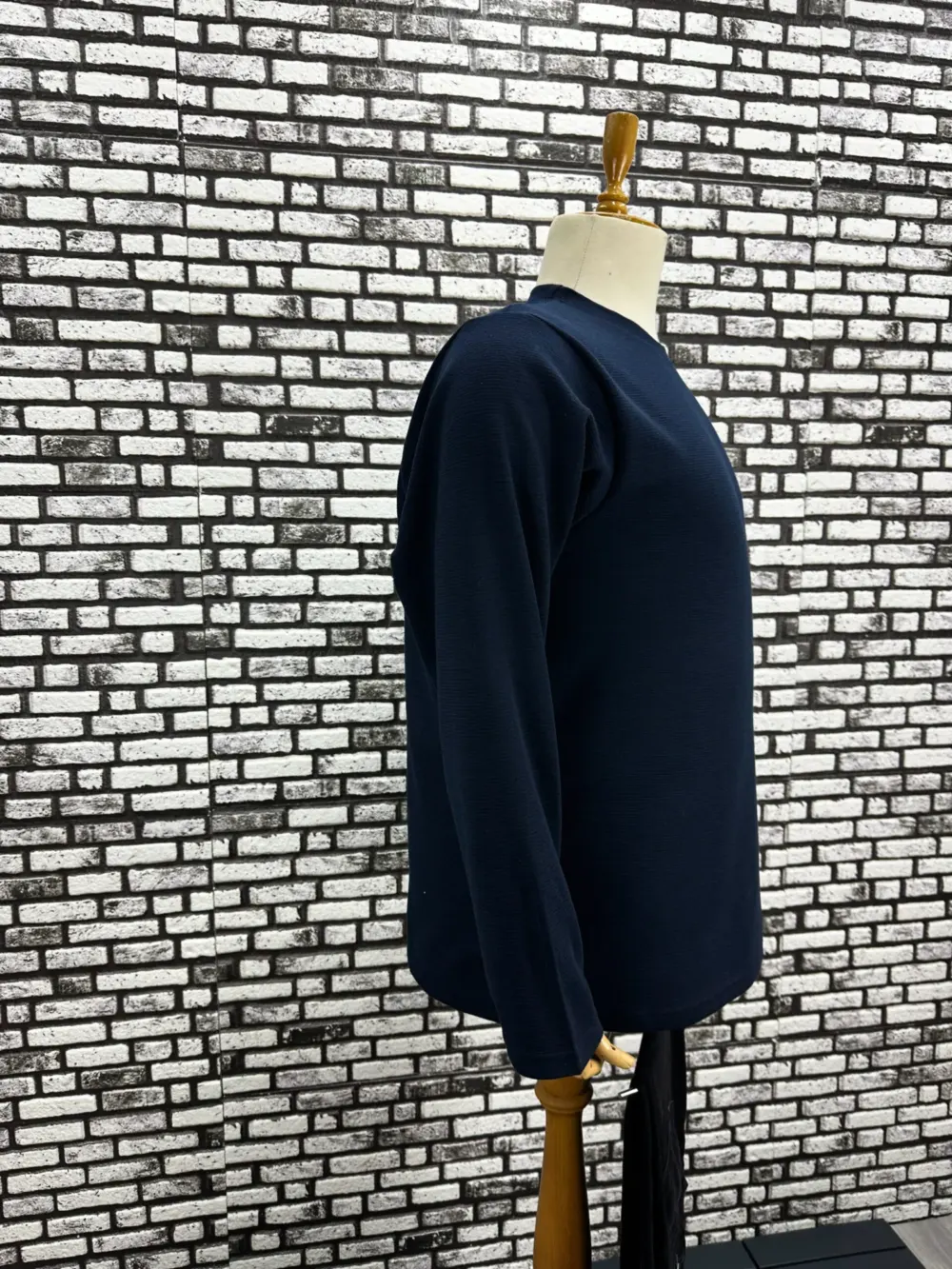 Büyük Beden Erkek Yeni Model Double Face Kumaş Çizgili Model Sweat Lacivert Siyah Renk