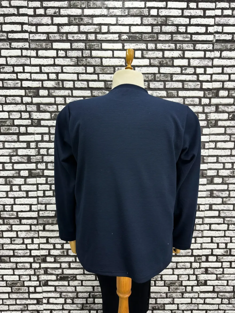 Büyük Beden Erkek Yeni Model Double Face Kumaş Çizgili Model Sweat Lacivert Siyah Renk