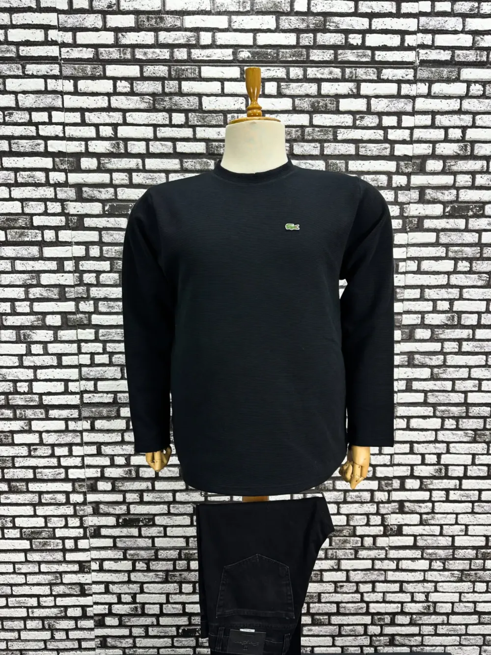 Büyük Beden Erkek Yeni Model Double Face Kumaş Çizgili Model Sweat Lacivert Siyah Renk