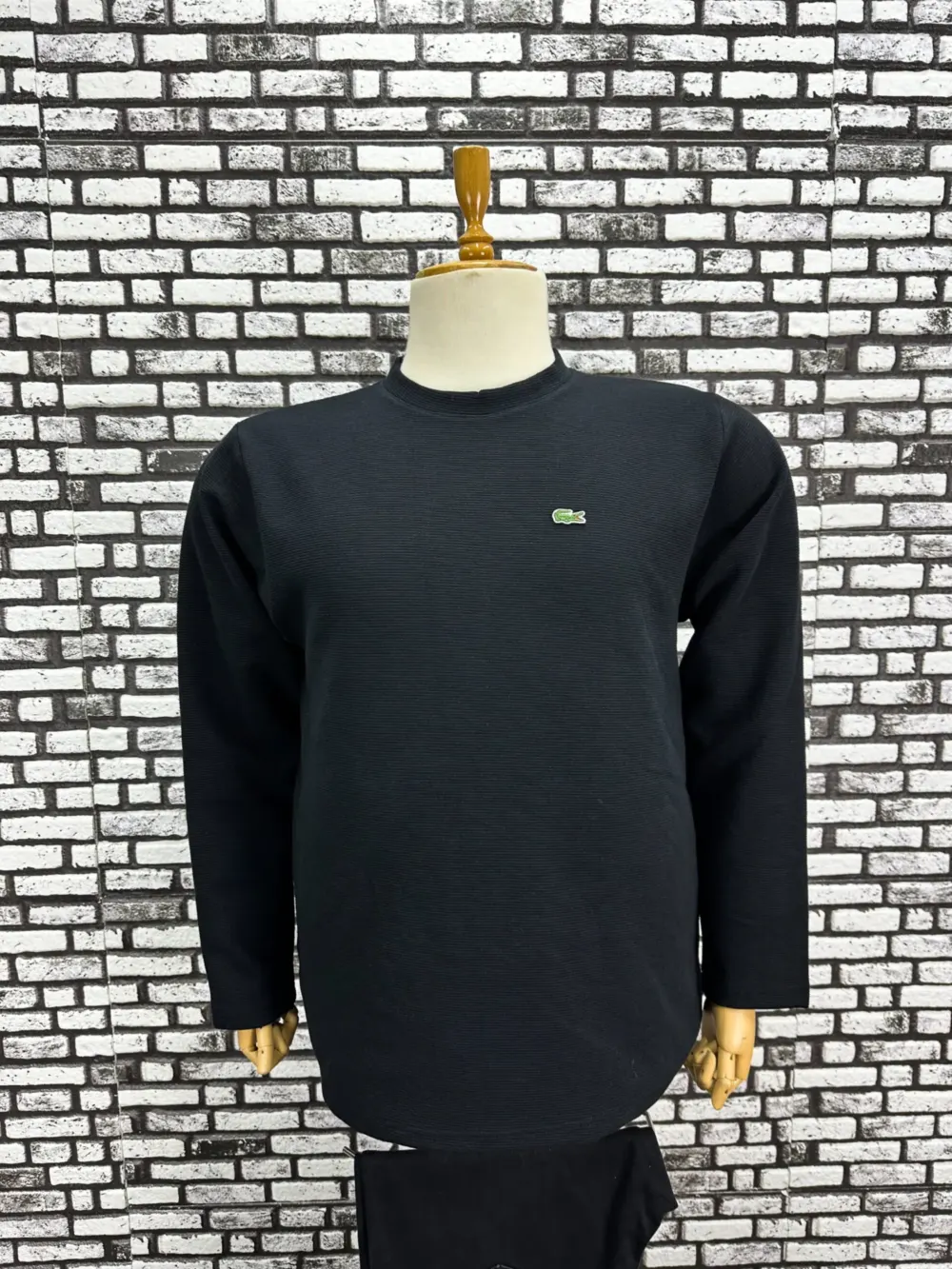 Büyük Beden Erkek Yeni Model Double Face Kumaş Çizgili Model Sweat Lacivert Siyah Renk