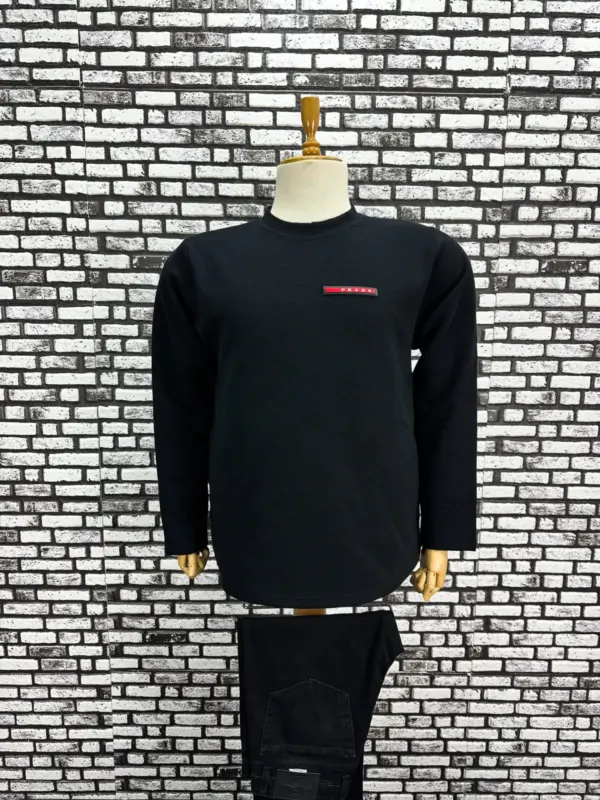 Büyük Beden Erkek Yeni Model Double Face Kumaş Çizgili Model Sweat Lacivert Siyah Renk