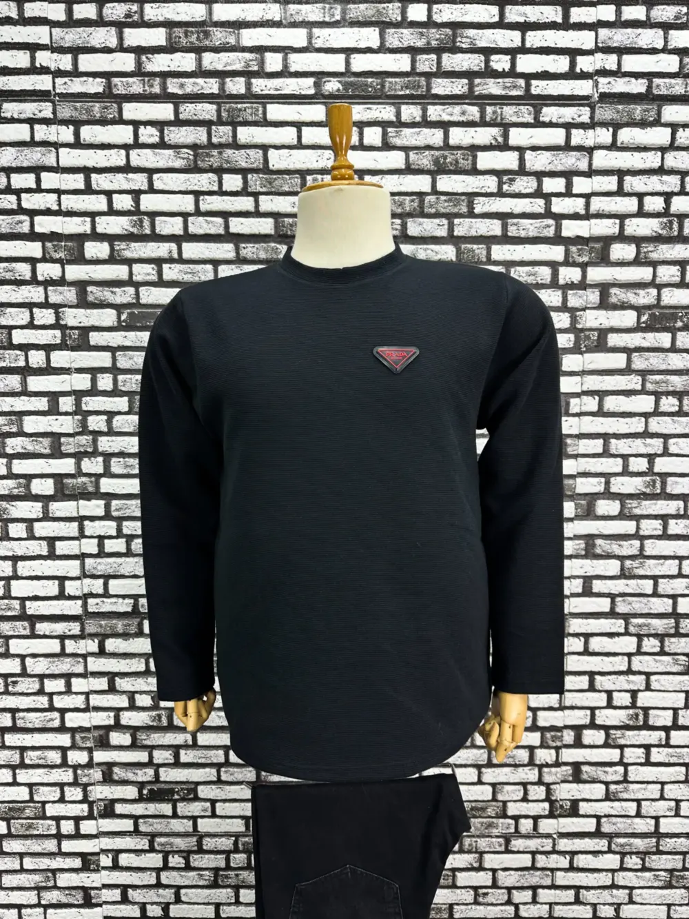 Büyük Beden Erkek Yeni Model Double Face Kumaş Çizgili Model Sweat Lacivert Siyah Renk