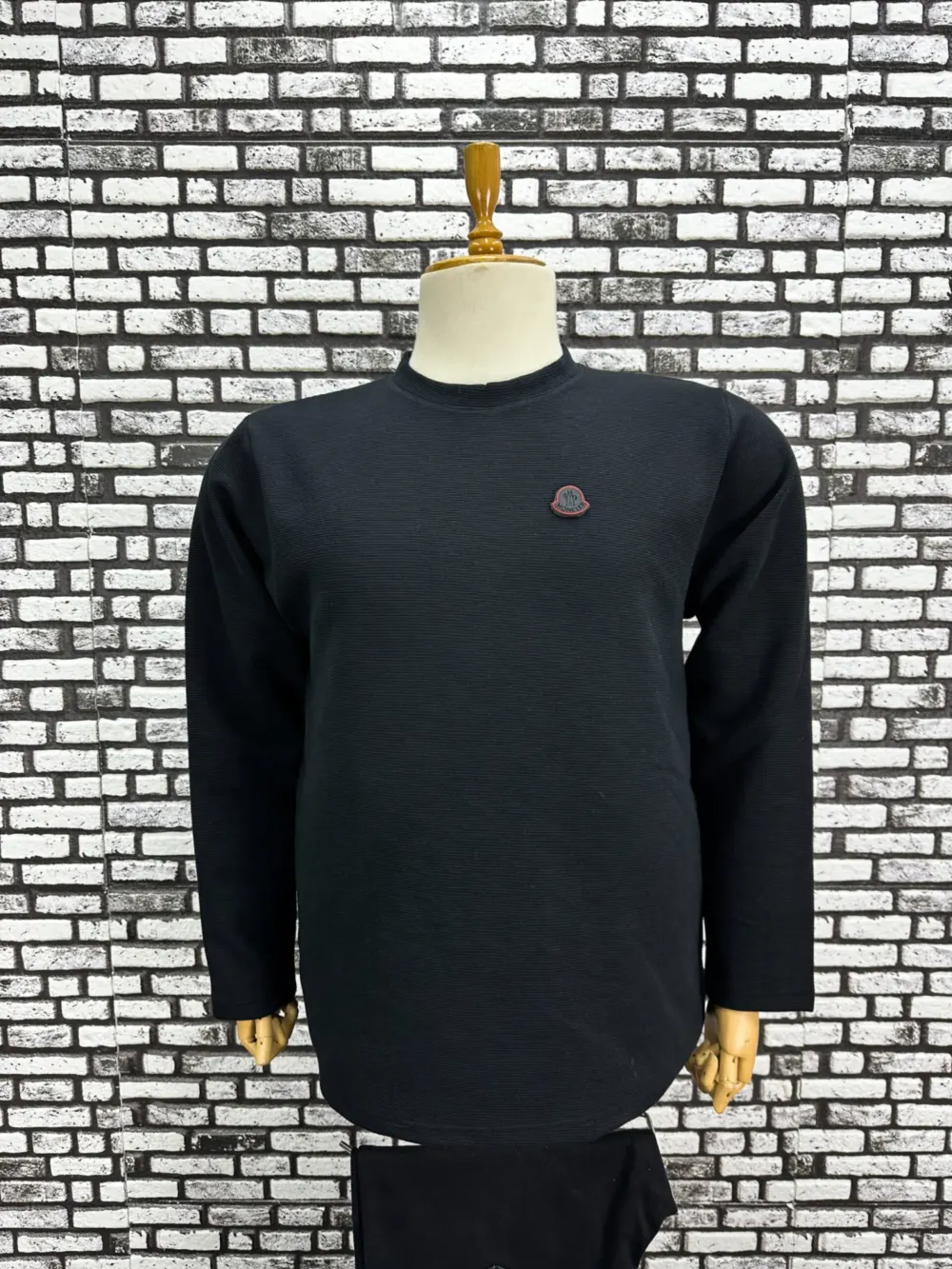 Büyük Beden Erkek Yeni Model Double Face Kumaş Çizgili Model Sweat Lacivert Siyah Renk