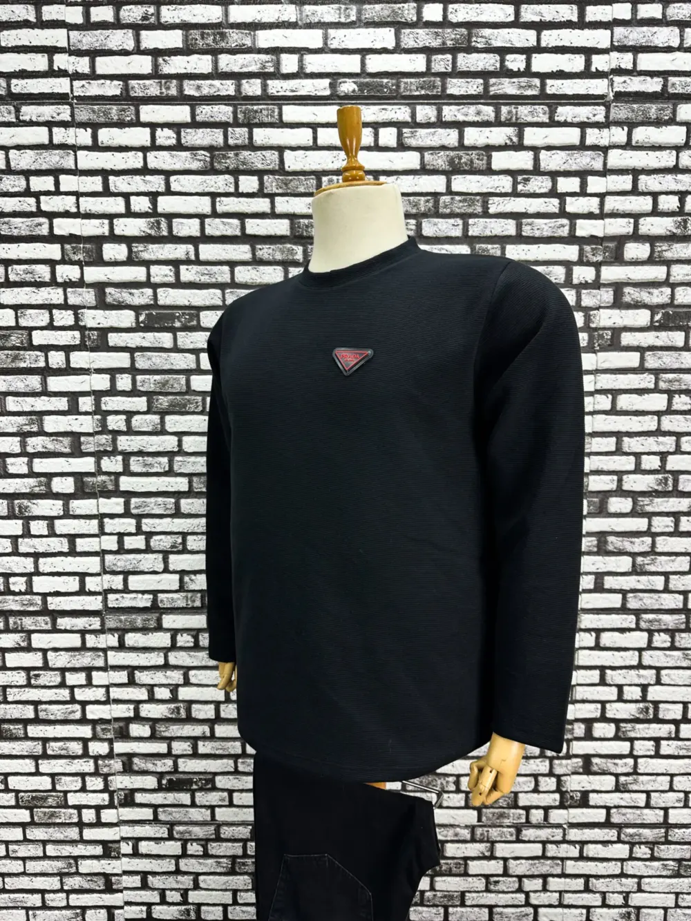 Büyük Beden Erkek Yeni Model Double Face Kumaş Çizgili Model Sweat Lacivert Siyah Renk