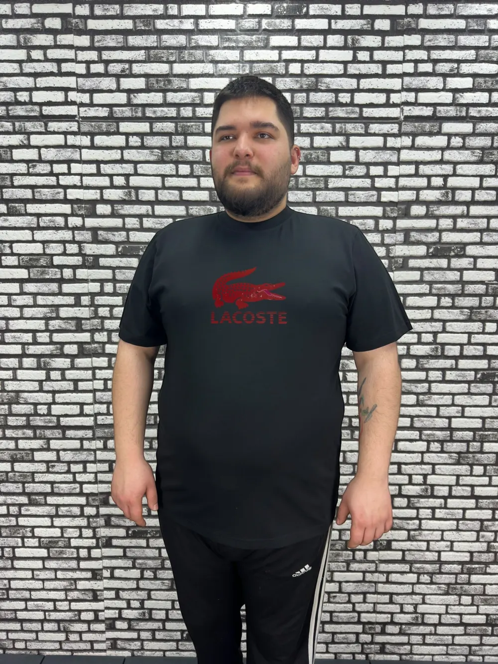 Büyük Beden Erkek Yeni Sezon Baskı Tişört Siyah ve Beyaz Renk