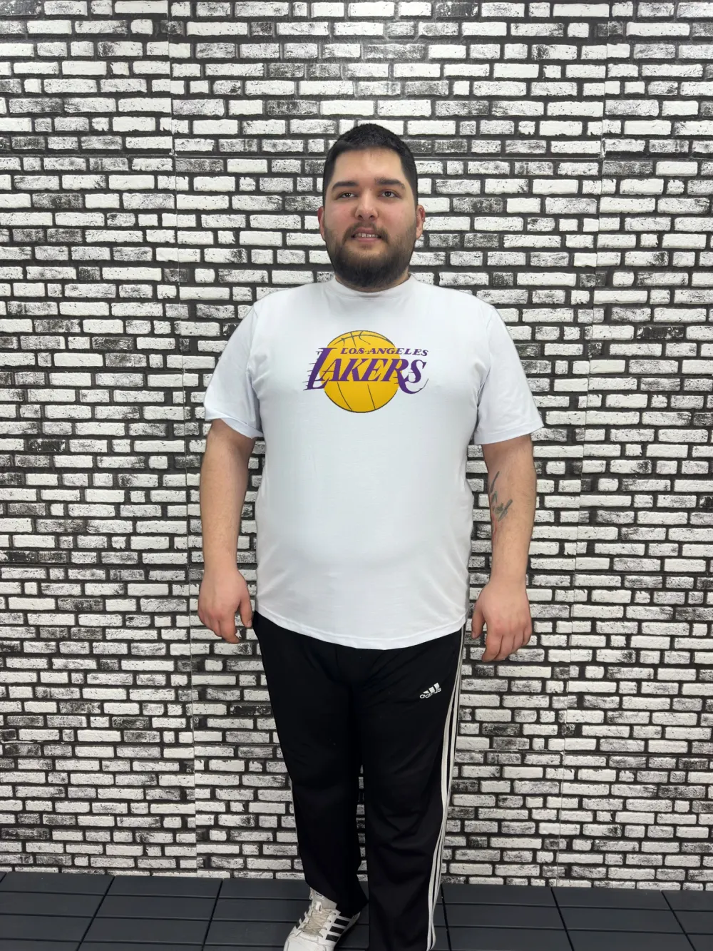 Büyük Beden Erkek Yeni Sezon Tişört Baskı Siyah ve Beyaz Renk