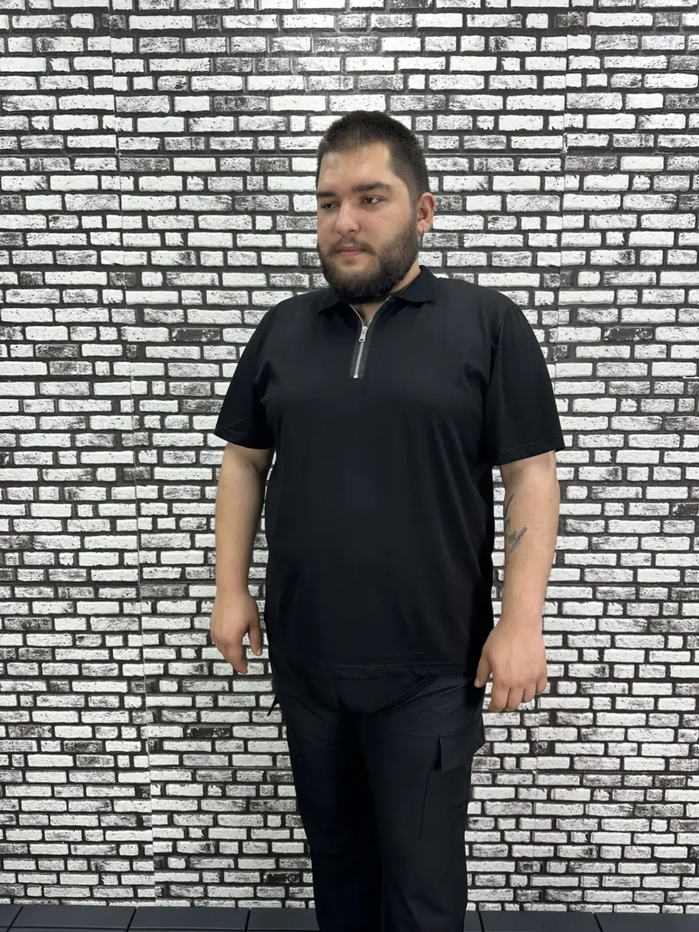 Erkek Büyük Beden İnce Polo Yakalı Fermuarlı Modacho Tişört