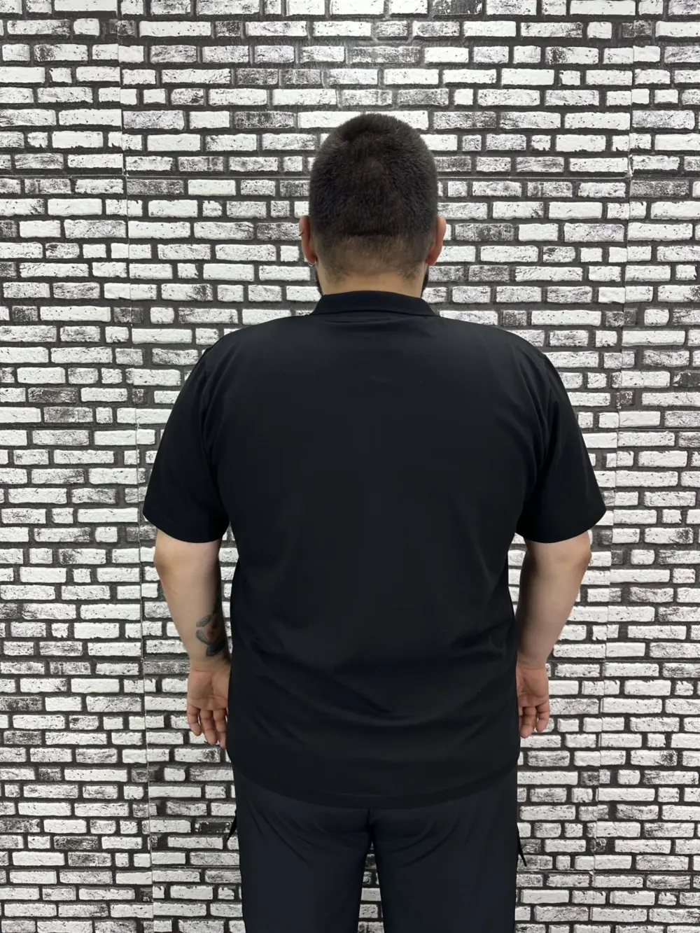 Erkek Büyük Beden İnce Polo Yakalı Fermuarlı Dikiş Amblem Tişört