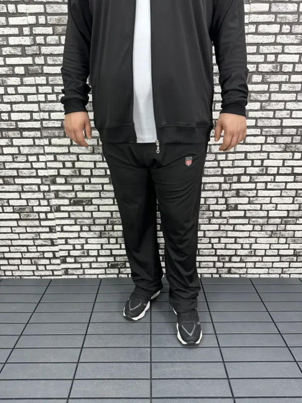 Dalgıç Kumaş Büyük Beden Eşofman Altı Lastikli Düz Paça