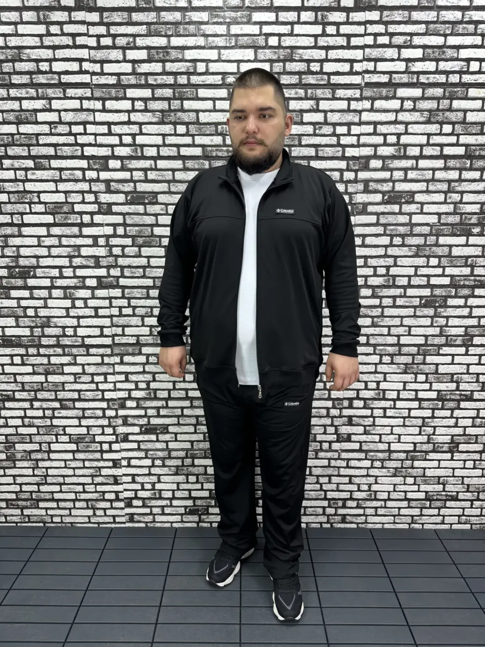 Büyük Beden Erkek Dalgıç Kumaş Eşofman Takımı Lastikli Düz Paça