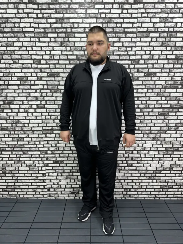 Büyük Beden Erkek Dalgıç Kumaş Eşofman Takımı Lastikli Düz Paça