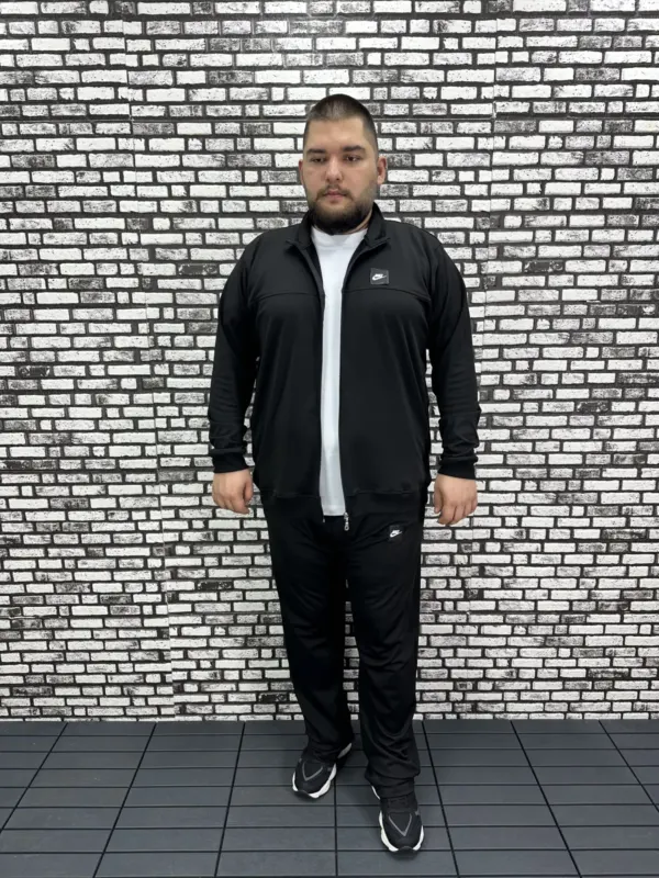 Büyük Beden Erkek Dalgıç Kumaş Eşofman Takımı Lastikli Düz Paça