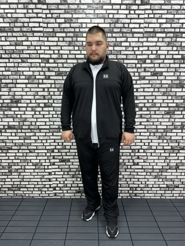 Büyük Beden Erkek Dalgıç Kumaş Eşofman Takımı Lastikli Düz Paça
