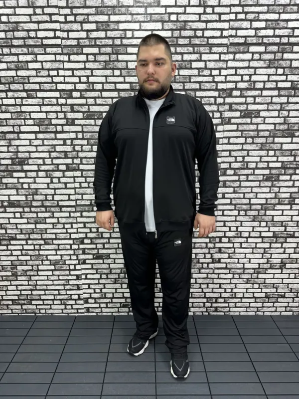 Büyük Beden Erkek Dalgıç Kumaş Eşofman Takımı Lastikli Düz Paça