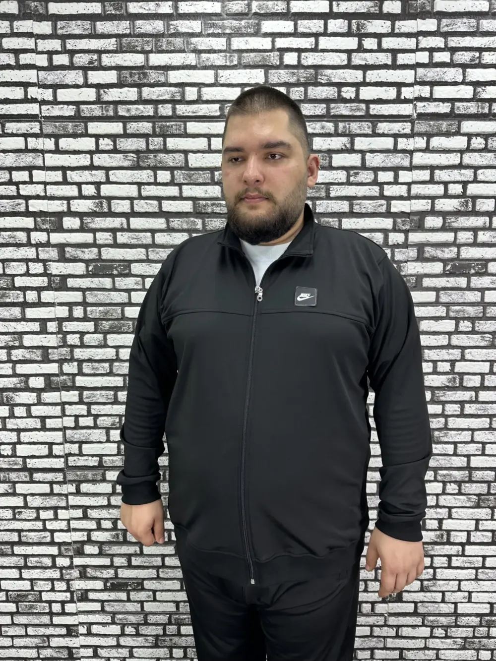 Büyük Beden Erkek Dalgıç Kumaş Eşofman Takımı Lastikli Düz Paça