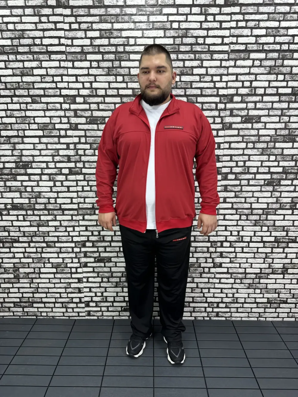Büyük Beden Erkek Dalgıç Kumaş Eşofman Takımı Lastikli Düz Paça