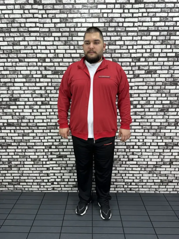 Büyük Beden Erkek Dalgıç Kumaş Eşofman Takımı Lastikli Düz Paça