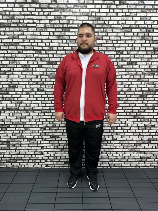 Büyük Beden Erkek Dalgıç Kumaş Eşofman Takımı Lastikli Düz Paça