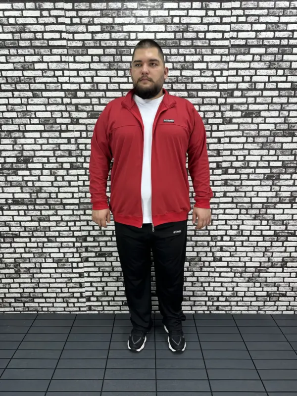 Büyük Beden Erkek Dalgıç Kumaş Eşofman Takımı Lastikli Düz Paça