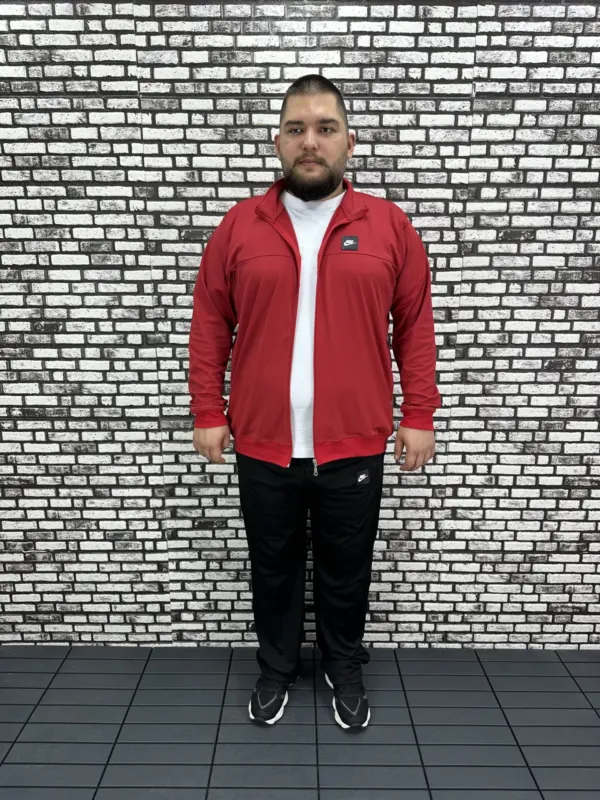 Büyük Beden Erkek Dalgıç Kumaş Eşofman Takımı Lastikli Düz Paça