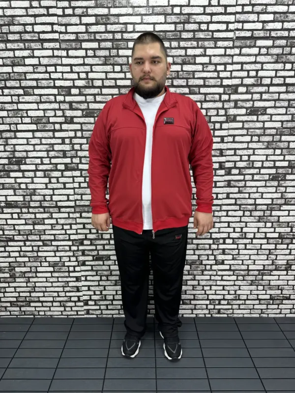Büyük Beden Erkek Dalgıç Kumaş Eşofman Takımı Lastikli Düz Paça