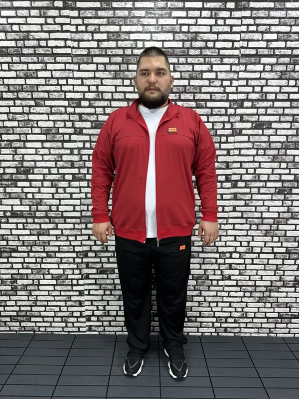 Büyük Beden Erkek Dalgıç Kumaş Eşofman Takımı Lastikli Düz Paça