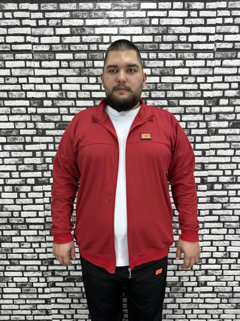 Büyük Beden Erkek Dalgıç Kumaş Eşofman Takımı Lastikli Düz Paça