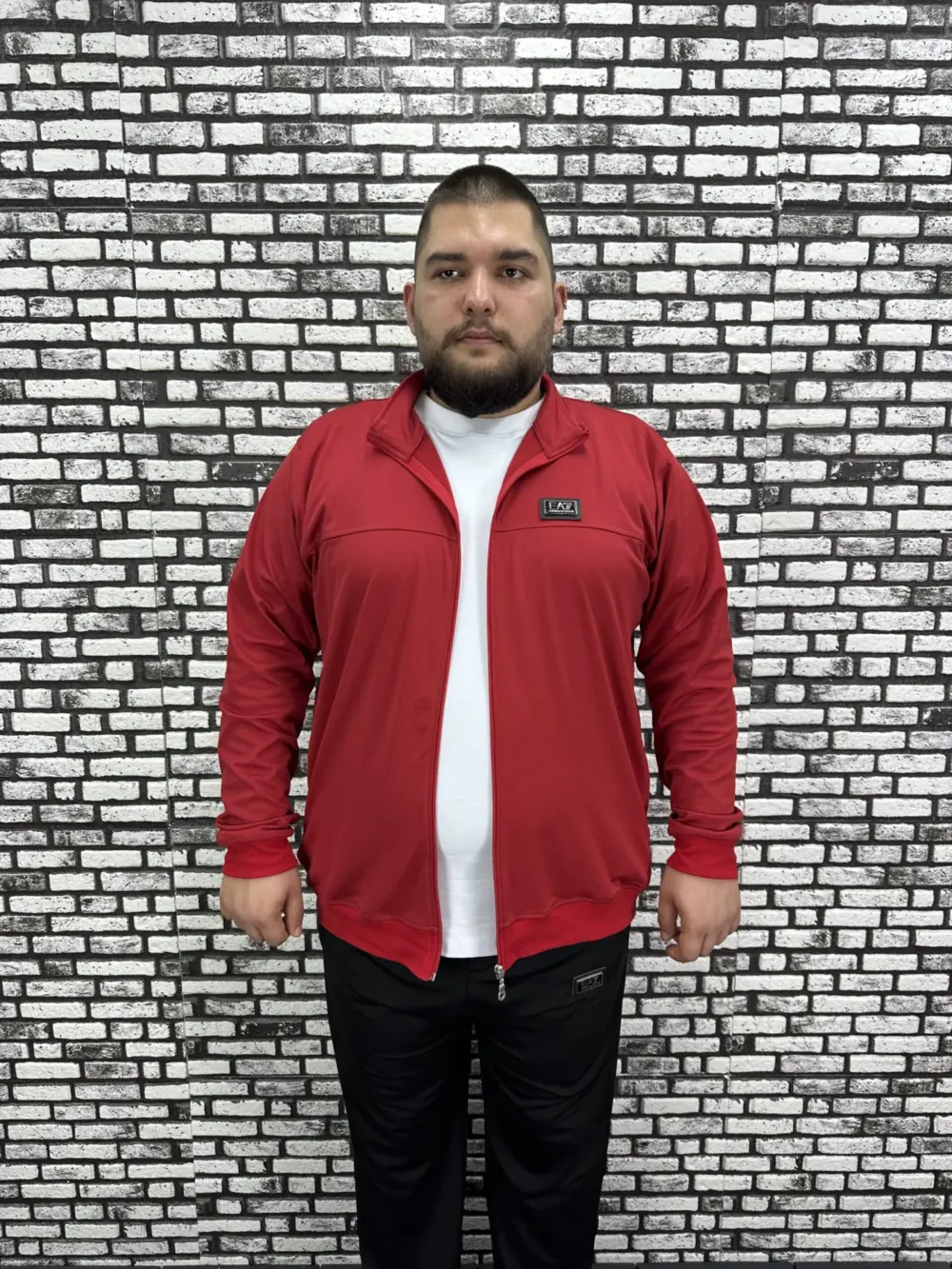 Büyük Beden Erkek Dalgıç Kumaş Eşofman Takımı Lastikli Düz Paça