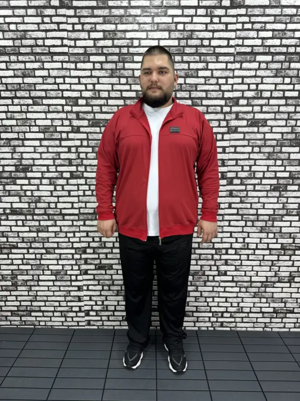 Büyük Beden Erkek Dalgıç Kumaş Eşofman Takımı Lastikli Düz Paça