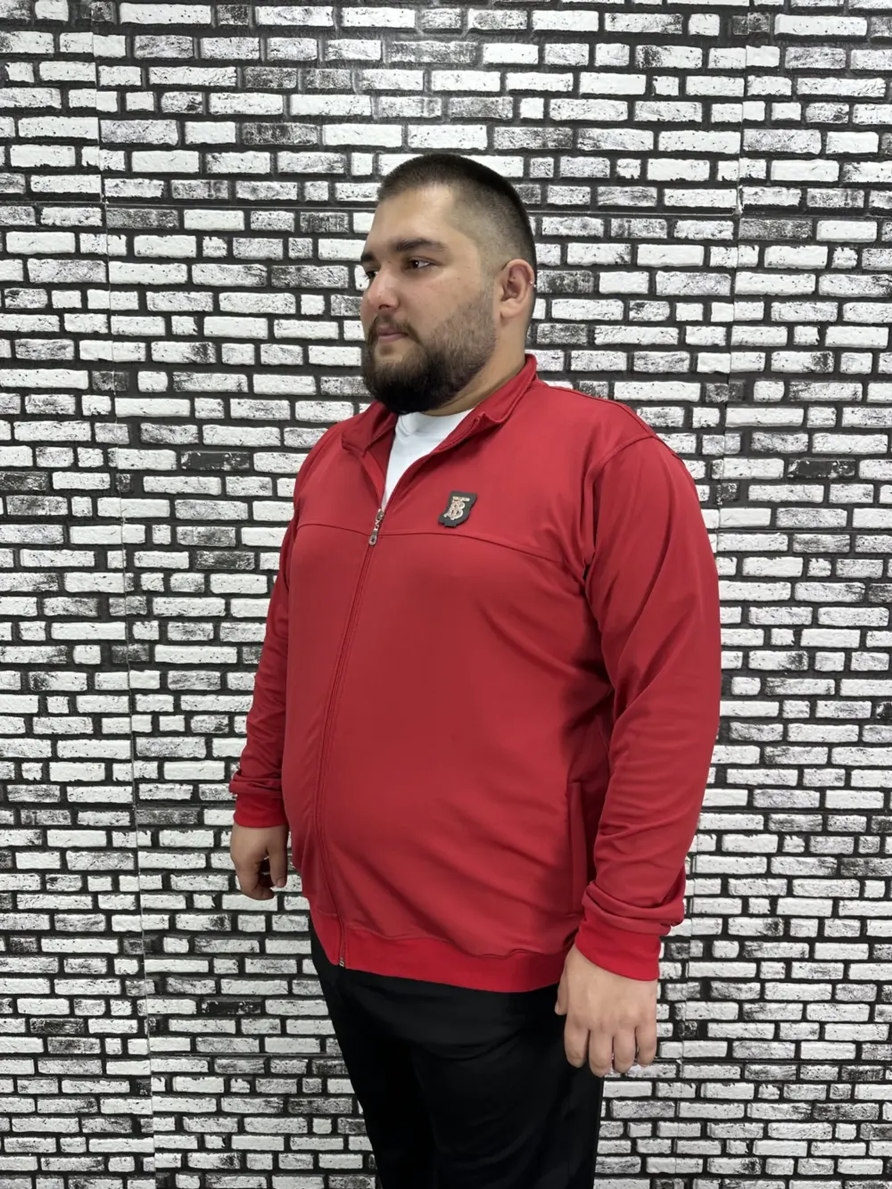 Büyük Beden Erkek Dalgıç Kumaş Eşofman Takımı Lastikli Düz Paça